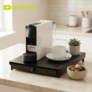 Minimalist Metal Coffee Pod <b>Storage</b> <b>Rack</b> With Sliding Drawer For <b>Kitchen</b> Use Standing Type Single Tier Design - Product Image 5