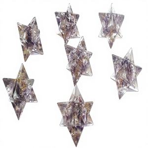 Merkaba énergétique en cristal géométrique d'améthyste et d'agate naturelles, semi-précieuses, du Gujarat, pour la guérison Reiki et la méditation - Product Image 1