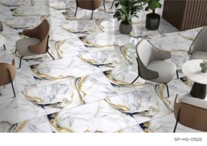 Azulejos de porcelana con aspecto de diseñador, acabado dorado de alto brillo, 60x120cm, 600x1200mm, tamaño 24x48 para interiores elegantes y lujosos. - Product Image 2