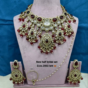 Élégant ensemble de bijoux ethniques en laiton de haute qualité, plaqué rhodium, avec zircon, pour mariée, fiançailles, mariage, anniversaire, fête, collier ras-du-cou effet ombre - Product Image 1