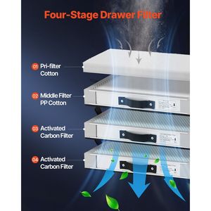 Estrattore di Fumi di Saldatura 459 M3/h con Motore Brushless da 280W, Filtri a 4 Stadi e 10 Velocità, Collettore di Polveri - Product Image 3