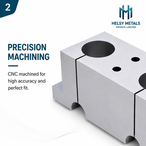 Durable Aluminum Alloy Dual Bore <b>Clamp</b> Mounting Block for Mechanical Assemblies with High Vibration Resistance and Strength - Product Image 2
