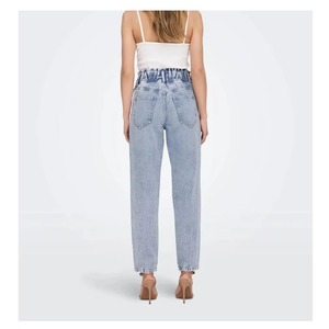 Pantalones Vaqueros Personalizados para Mujer, Tela Vaquera, Estilo Ajustado, Color Azul, Cierre de Cremallera en la Pierna, Servicio OEM - Product Image 5