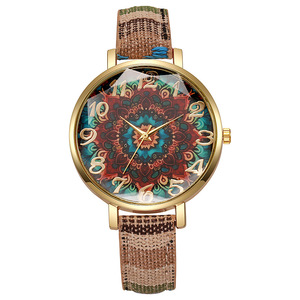 Reloj de Cuarzo Creativo para Mujer, Estilo Antiguo, Correa de Acrílico, Estilo Étnico Retro Bohemio, Puntero de 10 mm - Product Image 4