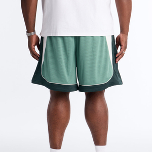 Custom Canvas Men's <b>Knee</b> Length Woven Solid Sports Mesh Shorts Green White Side Stripe Drawstring Summer Fitness Gym Shorts - Product Image 2
