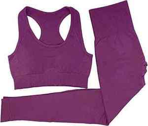 Ensemble de yoga haut de gamme personnalisé en nylon et élasthanne côtelé sans couture, soutien-gorge de sport et leggings taille haute, tenue de sport pour fitness et entraînement, fournisseur - Product Image 3