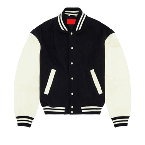 Veste bomber varsity en molleton de coton de haute qualité OEM, logo personnalisé, boutons pression, veste d'extérieur varsity - Product Image 6