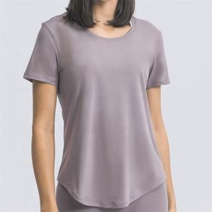 เสื้อยืดผู้หญิงทรงหลวม ผ้าฝ้าย คอกลม สีพื้น ลำลอง แขนสั้น ระบายอากาศได้ดี ผ้าเจอร์ซีย์ ใส่ได้ทุกฤดู - Product Image 3