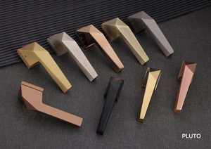 Juego de manijas de puerta de aluminio de grado arquitectónico, con cerradura de palanca interior, duradero, minimalista, de alta resistencia, para uso residencial. - Product Image 1