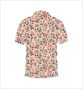 Polo personnalisé vintage à imprimé floral, manches courtes, décontracté, été, imprimé sur toute la surface, pour hommes et femmes - Product Image 2