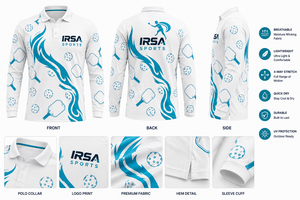 เสื้อกีฬาพิมพ์ลาย Pickleball แบบซับลิเมชั่นสั่งทำพิเศษ สำหรับฤดูร้อน แห้งเร็ว ระบายเหงื่อได้ดี ผ้าสเตรช แขนยาว โพลีเอสเตอร์ 100% - Product Image 5