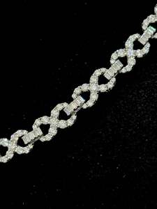 <b>Solid</b> 925 <b>Silver</b> Infinity Chain 10mm VVS Lab Grown Mixed Cut Emerald Round Diamond <b>Necklace</b> Hip Hop Jewelry Pass Tester Rhodium - Product Image 4