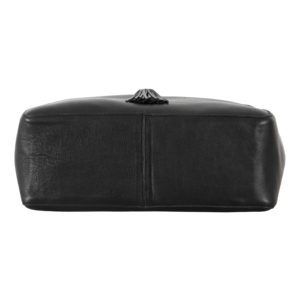 Sac fourre-tout en cuir de vachette véritable noir pour femme, grande capacité, sac à bandoulière avec pompon, sac de shopping haut de gamme, OEM ODM - Product Image 3