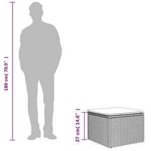 Taburete de Jardín de Poliratán Beige Resistente a los Rayos UV, Cómodas Sillas de Jardín - Product Image 6