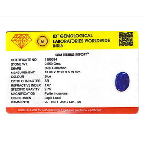 Lapis Lazuli Loose Gemstone 12.75 Carat Faceted Cut 6mm Natural IGI Certified for Fine Jewelry - Product Image 4