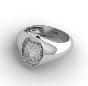 Anillo de sello clásico ovalado de lobo salvaje de 10x14 mm, chapado en oro de 18k, plata maciza 925, joyería fina para hombre, con diseño de Memento Mori. - Product Image 3