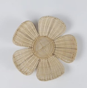 Rattan Artistic Flower Wall Hanging Decor For Home Living Room Bedroom Entryway Wall Styling Natural And Handmade Floral Accent - Product Image 1
