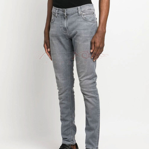 Jean en denim délavé coupe droite slim, respirant, imperméable et écologique pour homme – Pantalon décontracté en coton taille mi-haute style urbain - Product Image 2