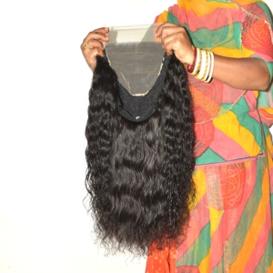 Perruques en cheveux humains Remy indiens, noires naturelles, avec dentelle frontale, cheveux raides, pleine densité, double trame, toutes couleurs, prêtes à porter, personnalisables - Product Image 6
