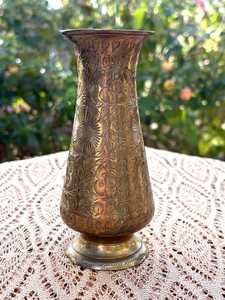 Vase à fleurs en cuivre gravé fait main, design moderne, écologique, à large ouverture, pour la décoration de mariage et la maison - Product Image 6