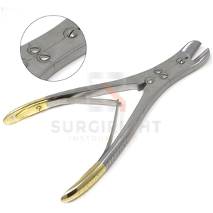 Cortador manual de alambres ortopédicos TC de 7 pulgadas con mango dorado, instrumento quirúrgico de acero inoxidable, certificado CE Clase I, color rosa quirúrgico - Product Image 6