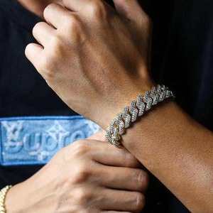 Trendy Iced Out Silver Rhodium Plated Cuban Link <b>Bracelet</b> for Men Luxury Diamond Look Unisex Hip Hop Jewelry - Product Image 4