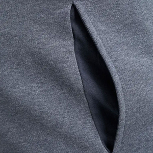Shorts de survêtement confortables gris chiné foncé avec cordon de serrage contrastant blanc, style décontracté, 100 % coton molletonné - Product Image 2
