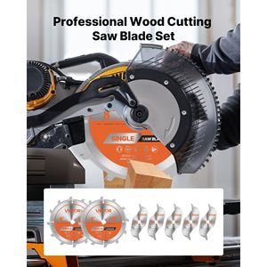 Set di Lame per Scanalatura da 8 Pollici di Diametro, 12 Denti Affilati in Lega, Attacco da 5/8 Pollici, Lama per Finitura Fine - Lama per Scanalatura, Chipper e Shim - Product Image 2