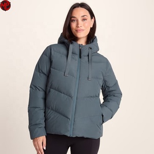 Chaqueta acolchada para mujer con capucha, abrigo de plumón con cremallera, ropa de abrigo de invierno, parka informal ligera y cálida, chaqueta acolchada para mujer - Product Image 1