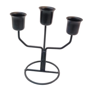 Candle Holder <b>Candelabra</b> <b>Black</b> Color Finished Table Top Three Arm Candles Stand Votive For Wedding Birthday Party Decorative - Product Image 5