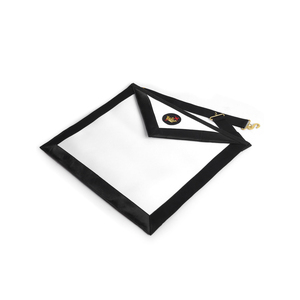 Knights Templar Ceremonial <b>Apron</b> <b>White</b> Black with Embroidered Cross Crown Masonic Regalia Wholesale <b>White</b> Black Knights <b>Aprons</b> - Product Image 3