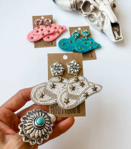 Pendientes de Sombrero de Vaquero Decorativos de Moda, Pendientes de Cuentas de Estilo Occidental, Joyería Hecha a Mano para Mujer por MD HANDICRAFTS - Product Image 6