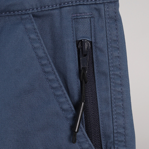 Pantalon long décontracté en coton pour homme, idéal pour l'été, écologique, infroissable, extensible et confortable, disponible en marque privée, bleu marine, vente en gros - Product Image 3