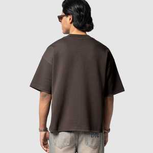 เสื้อยืดโอเวอร์ไซส์ แขนเสื้อแบบแร็กแลน ตัดต่อสี ตัวอักษรด้านหน้า  ตะเข็บแบบพิเศษ ไหล่ตก สไตล์สตรีทแวร์ รับผลิตตามแบบ OEM ODM ขายส่ง น้ำหนัก 320 กรัม พิมพ์ลายดิจิตอล - Product Image 6