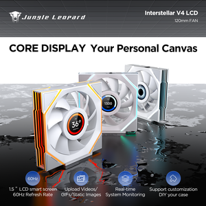 Jungle Leopard V4 LCD 120mm ARGB PWM Fan, 2.8" LCD Screen, Silent Computer Case Fan for PC <b>Gaming</b> - Product Image 2