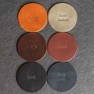 Customized Genuine <b>Leather</b> Coasters Stitching Edge Table <b>Mat</b> Wholesale Executive Gift Drink Pad Holder Supplier LC-0027G - Product Image 6
