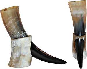 Cuerno Vikingo para Beber Cerveza, Hecho a Mano con Cuerno de Búfalo Auténtico, 100% Natural, Artesanía en Ágata - Product Image 3