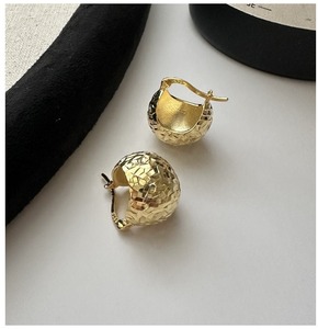 S925 Sterling Silver Korean Niche Design Simple Retro Ice Ice Ice Ear Buckle Vegetable Basket Retro Earrings Wholesale - Product Image 4