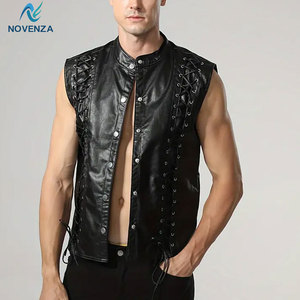 Stylish Winter <b>Leather</b> <b>Vest</b> <b>Men</b> Vintage Biker Style Slim Fit Comfortable Soft Inner Lining Waterproof Lightweight Fashion <b>Vest</b> - Product Image 3