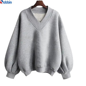 Sudaderas con Capucha Cortas de Algodón para Mujer, Estilo Nuevo, Cuello en V, Forro Polar, Tallas Grandes, Venta al por Mayor - Product Image 1