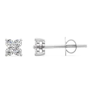 Lab Grown Diamond 4 <b>Stone</b> Stud Earrings - Product Image 4
