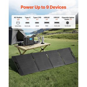 Portable Power Station with 200W <b>Solar</b> Panel and 1800W <b>Solar</b> <b>Generator</b> 1008Wh LiFePO4 Battery Backup 9 Output - Product Image 6