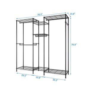 42\" Tall Industrial Vintage Retro Iron Pipe Bookshelf <b>Wall</b> <b>Mount</b> DIY Open <b>Bookcase</b> in Black 2 PCS 4Tier with Shelves Bracket - Product Image 3