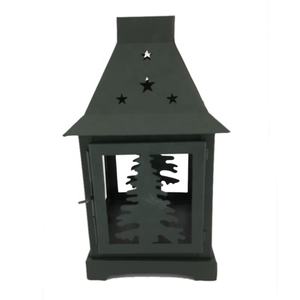 Decoración del hogar vidrio y hierro diseñador linterna ejército color verde candelabro para la decoración de la boda - Product Image 1