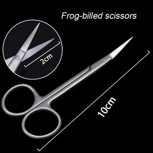 Tijeras de acero inoxidable con dientes para septum nasal, tipo pico de pájaro y pico de rana, juego de instrumentos manuales - Product Image 1