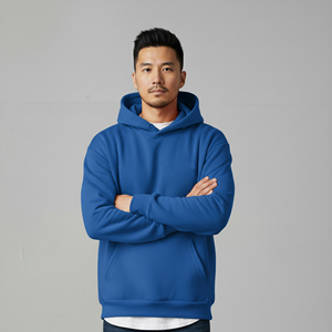 Sweat-shirts à capuche oversize pour hommes en coton 100% de haute qualité, teints unis, logo brodé bicolore, écologiques, pour l'hiver - Product Image 2