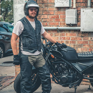 Nouvelle arrivée de gilet de moto en cuir pour hommes gilet de moto en cuir pour hommes confortable matériel durable - Product Image 6