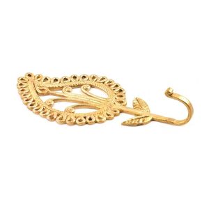 Golden Leaf Shape <b>Wall</b> Hook for Hanging <b>Clothes</b> Keys Towels - Product Image 2