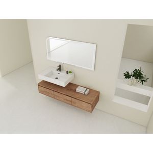 60-Inch <b>Wall</b> Mounted Bathroom Vanity with Resin Sink Soft-Close Drawer <b>Float</b> Mounting Design - Product Image 4