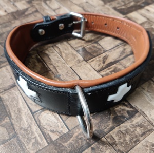 Collier de chien en cuir rembourré souple de haute qualité avec décoration de rivet élégante conception animale artisanale et caractéristiques de bijoux - Product Image 3